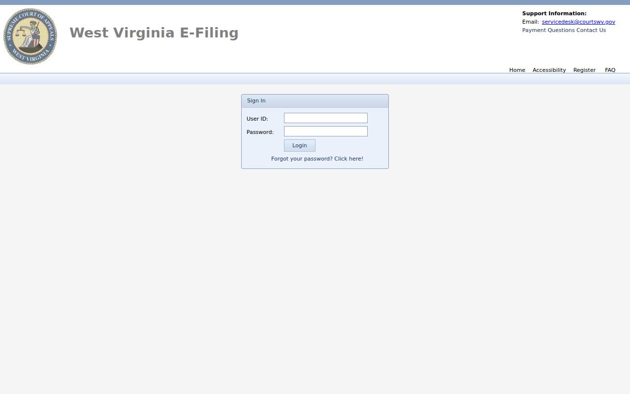 Roane County criminal court docket West Virginia E-File sign-on