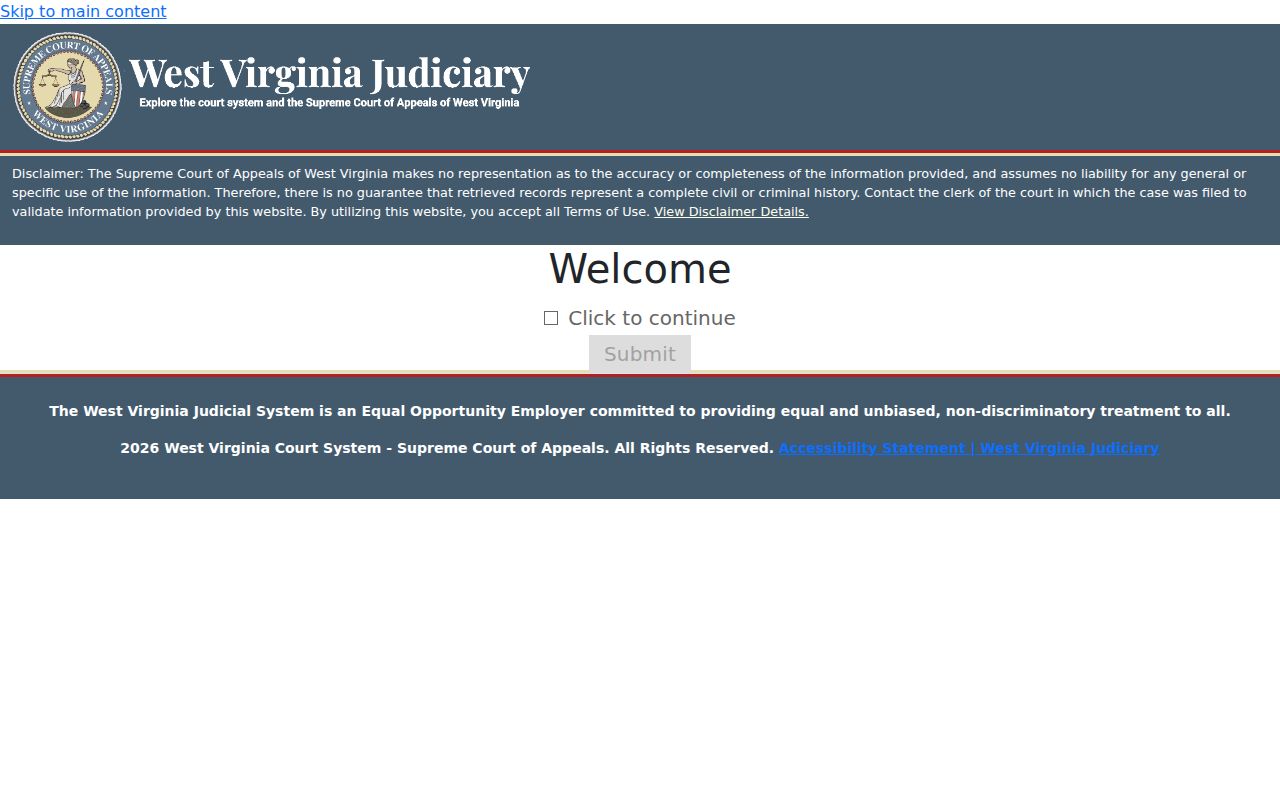 Roane County court docket MCRSearch disclaimer